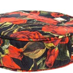 Pre Owned حقيبة كتف دولتشي أند غابانا ميس غلام قماش مورد مطبوع مستديرة