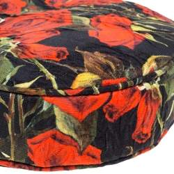 Pre Owned حقيبة كتف دولتشي أند غابانا ميس غلام قماش مورد مطبوع مستديرة