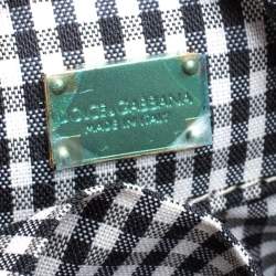 Pre Owned حقيبة كتف دولتشي أند غابانا ميس غلام قماش مورد مطبوع مستديرة