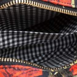 Pre Owned حقيبة كتف دولتشي أند غابانا ميس غلام قماش مورد مطبوع مستديرة