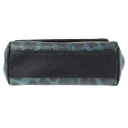 مملوكة مسبقًا حقيبة دولتشي أند غابانا ميس سيسيلي كانفاس وجلد نقشة الفهد أزرق/أسود صغيرة بيد علوية