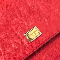 Pre Owned Dolce & Gabbana Pink Leather Small Miss Sicily Top Handle Bag