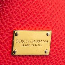 Pre Owned Dolce & Gabbana Pink Leather Small Miss Sicily Top Handle Bag