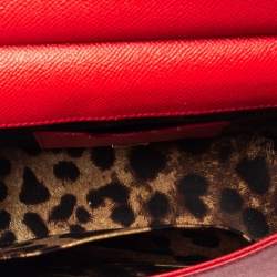 Pre Owned Dolce & Gabbana Pink Leather Small Miss Sicily Top Handle Bag