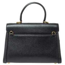 Pre Owned Dolce & Gabbana Black Leather Lucia Top Handle Bag