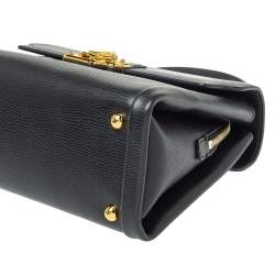Pre Owned Dolce & Gabbana Black Leather Lucia Top Handle Bag