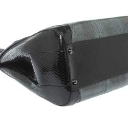 مملوكة مسبقًا Dolce & Gabbana Colorblock Snakeskin Large Miss Sicily Top Handle Bag