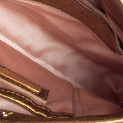 Pre Owned Dolce & Gabbana Gold Leather Miss Camp Chain Tote