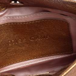 Pre Owned Dolce & Gabbana Gold Leather Miss Camp Chain Tote