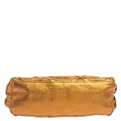 Pre Owned Dolce & Gabbana Gold Leather Miss Camp Chain Tote