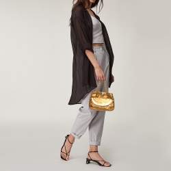 Pre Owned Dolce & Gabbana Gold Leather Miss Camp Chain Tote