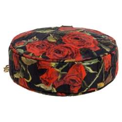 Pre Owned Dolce & Gabbana Floral Print Fabric Miss Glam Round Shoulder Bag