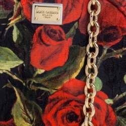 Pre Owned Dolce & Gabbana Floral Print Fabric Miss Glam Round Shoulder Bag