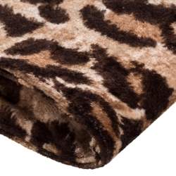 Pre Owned Dolce & Gabbana Brown Leopard Print Velvet Frame Clutch Bag 