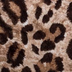 Pre Owned Dolce & Gabbana Brown Leopard Print Velvet Frame Clutch Bag 