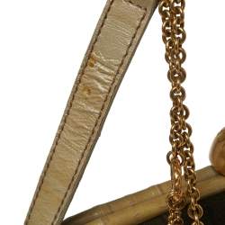 مملوكة مسبقًا Dolce & Gabbana Olive Green Velvet And Eel Shoulder Bag