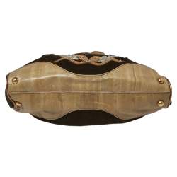 مملوكة مسبقًا Dolce & Gabbana Olive Green Velvet And Eel Shoulder Bag