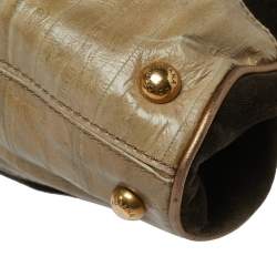 مملوكة مسبقًا Dolce & Gabbana Olive Green Velvet And Eel Shoulder Bag