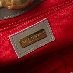 مملوكة مسبقًا Dolce & Gabbana Olive Green Velvet And Eel Shoulder Bag