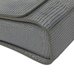 مملوكة مسبقًا حقيبة كتف دولتشي أند غابانا مونيكا جلد نقشة السحلية أزرق مخضر 