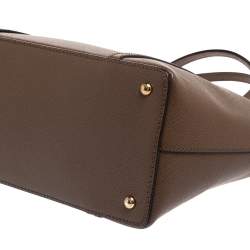 Pre Owned Dolce & Gabbana Dark Beige Leather Miss Escape Tote