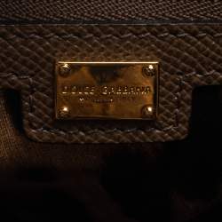 Pre Owned Dolce & Gabbana Dark Beige Leather Miss Escape Tote