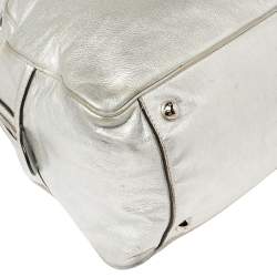 Pre Owned Dolce & Gabbana Silver Leather Miss Biz Satchel