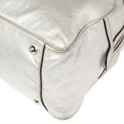 Pre Owned Dolce & Gabbana Silver Leather Miss Biz Satchel