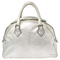 Pre Owned Dolce & Gabbana Silver Leather Miss Biz Satchel