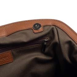 Pre Owned Dolce & Gabbana Brown Leopard Print Canvas and Leather Animalier Zip Satchel