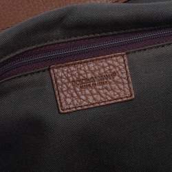 Pre Owned Dolce & Gabbana Brown Leopard Print Canvas and Leather Animalier Zip Satchel