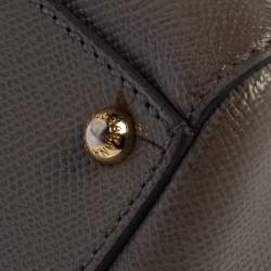 Pre Owned Dolce & Gabbana Grey Leather Medium Miss Sicily Top Handle Bag