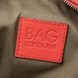 Pre Owned D&G Coral Red Quilted Leather Lily Glam Crossbody