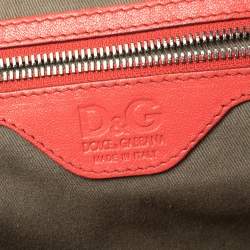 Pre Owned D&G Coral Red Quilted Leather Lily Glam Crossbody