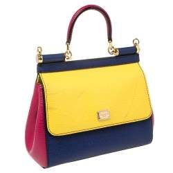 Pre Owned Dolce and Gabbana Multicolor Leather Small Miss Sicily Top Handle Bag