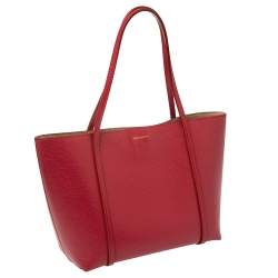مملوكة مسبقًا Dolce & Gabbana Red Leather Escape Ocean Tote