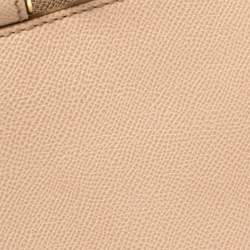 Pre Owned Dolce and Gabbana Beige Grained Leather Sicily East West Tote
