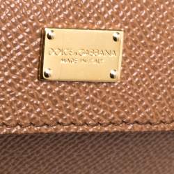 Pre Owned Dolce & Gabbana Brown Leather Small Miss Sicily Top Handle Bag