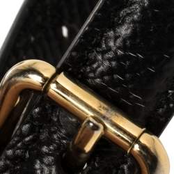 Pre Owned Dolce & Gabbana Black Tulip Print Leather Medium Miss Sicily Top Handle Bag