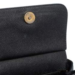 Pre Owned Dolce & Gabbana Black Leather Micro Miss Sicily Top Handle Bag