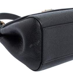 Pre Owned Dolce & Gabbana Black Leather Micro Miss Sicily Top Handle Bag