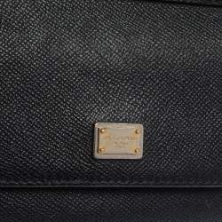 Pre Owned Dolce & Gabbana Black Leather Micro Miss Sicily Top Handle Bag