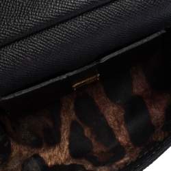 Pre Owned Dolce & Gabbana Black Leather Micro Miss Sicily Top Handle Bag
