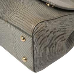 مملوكة مسبقًا حقيبة دولتشي أند غابانا ميس سيسيلي متوسطة جلد نقشة السحلية أخضر افوكادو