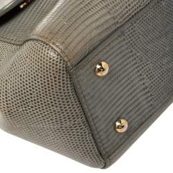 مملوكة مسبقًا حقيبة دولتشي أند غابانا ميس سيسيلي متوسطة جلد نقشة السحلية أخضر افوكادو