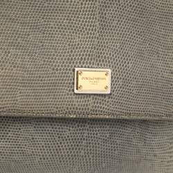 مملوكة مسبقًا حقيبة دولتشي أند غابانا ميس سيسيلي متوسطة جلد نقشة السحلية أخضر افوكادو