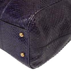 Pre Owned Dolce & Gabbana Purple Python Medium Heritage Miss Sicily Top Handle Bag