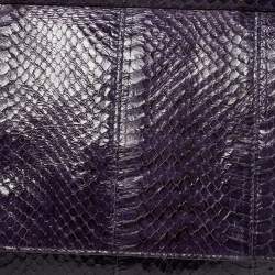 Pre Owned Dolce & Gabbana Purple Python Medium Heritage Miss Sicily Top Handle Bag