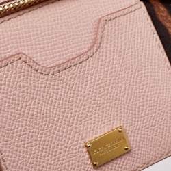 Pre Owned Dolce & Gabbana Pink Leather Medium Miss Sicily Top Handle Bag