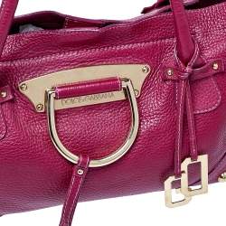 Pre Owned Dolce & Gabbana Fuchsia Leather D-Ring Tote